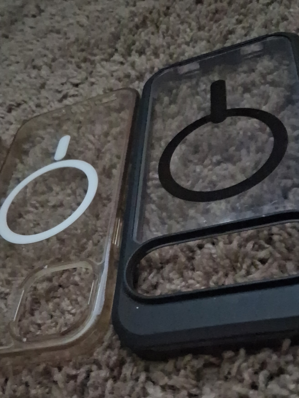 Iphone Clear and Black Phone Case with White Ring Stand
